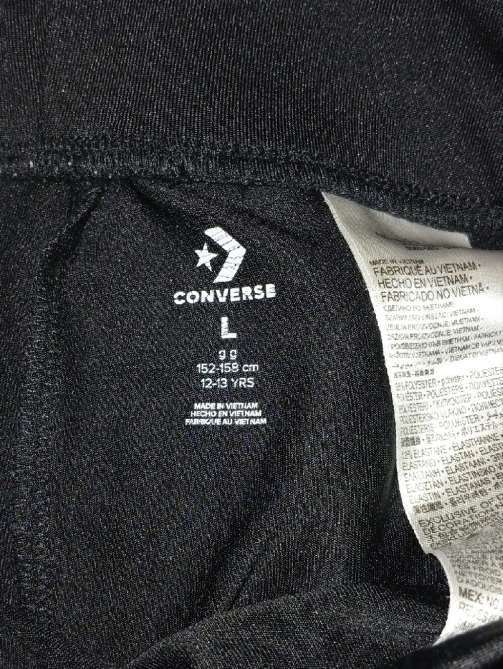 Converse Girls Navy Leggings with White Side Logo And A Pair Of Black Leggings
